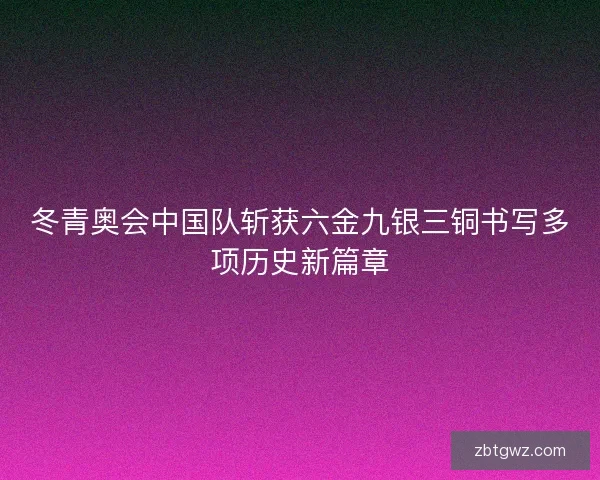 冬青奥会中国队斩获六金九银三铜书写多项历史新篇章