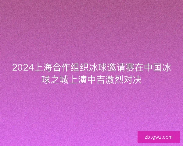 2024上海合作组织冰球邀请赛在中国冰球之城上演中吉激烈对决