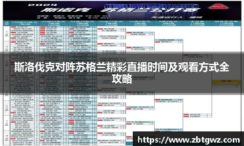 斯洛伐克对阵苏格兰精彩直播时间及观看方式全攻略